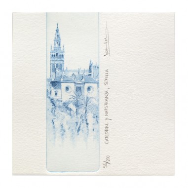 Engraving 12x12 Seville cathedral and...
